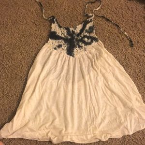 White tank top with tie dye at top